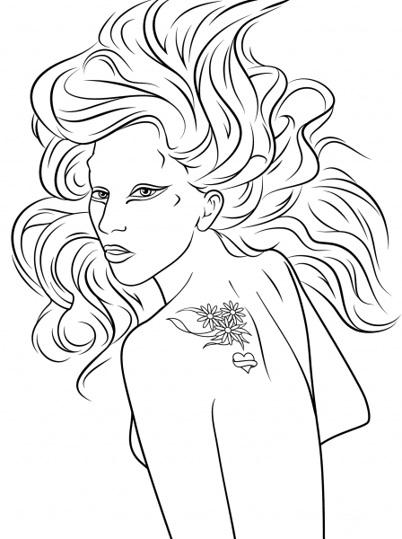 Lady Gaga coloring page image