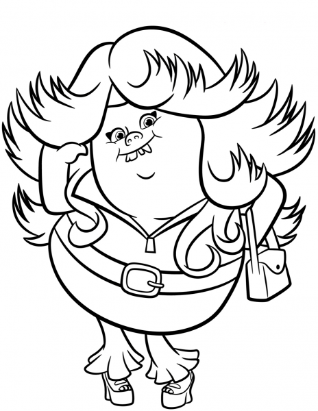Lady Glitter Sparkles from Trolls coloring page image