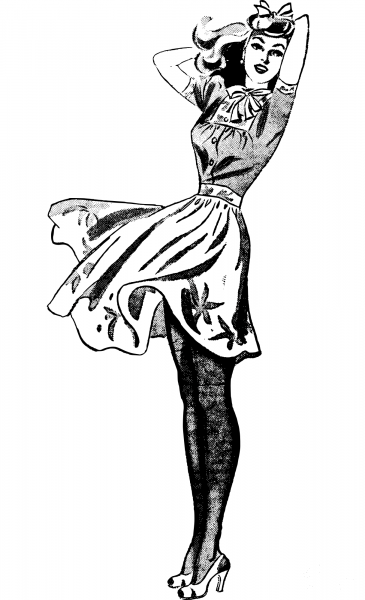Lady in Nylons coloring page image
