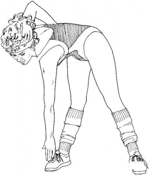 Lady Is Doing Aerobics coloring page image