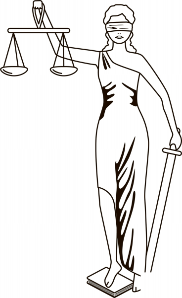 Lady Justice coloring page image