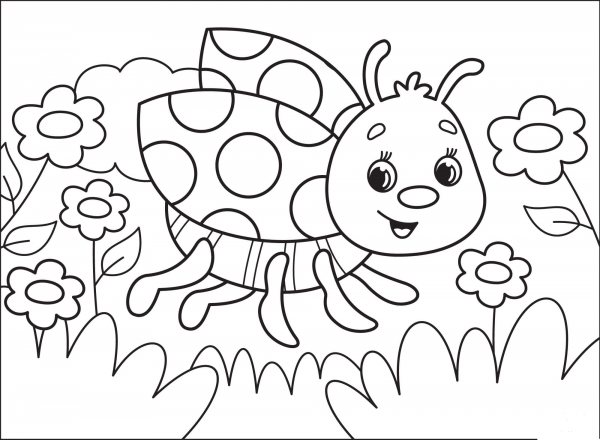 Ladybug coloring page image