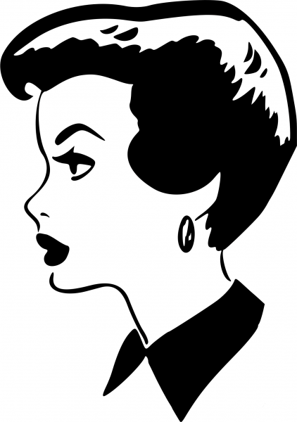 Ladys Head in Profile coloring page image