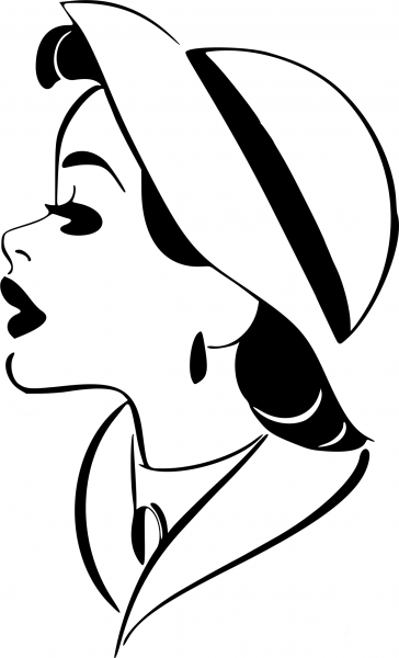 Ladys Head in Profile coloring page image