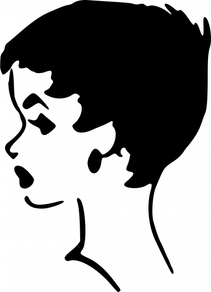 Ladys Head in Profile coloring page image