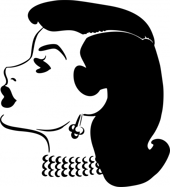 Ladys Head in Profile coloring page image