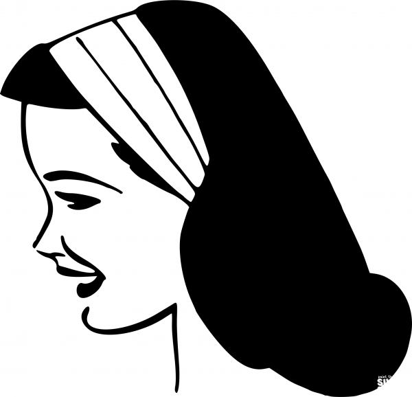 Ladys Head in Profile coloring page image