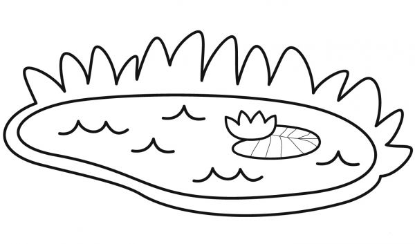 Lake coloring page image