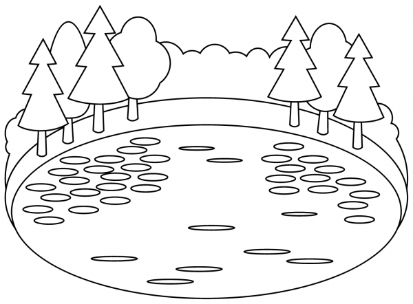Lake coloring page image