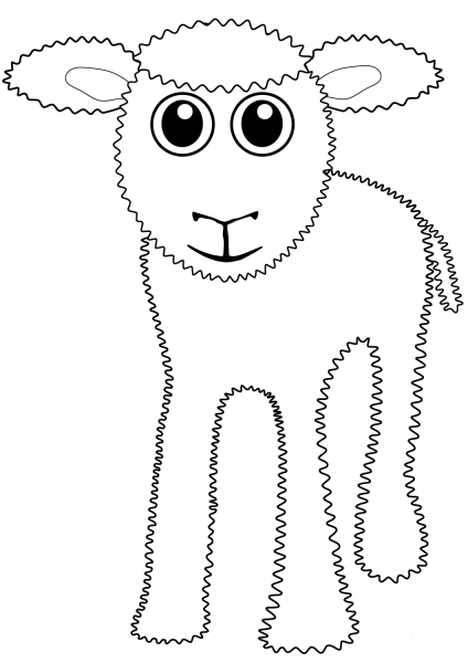 Lamb coloring page image