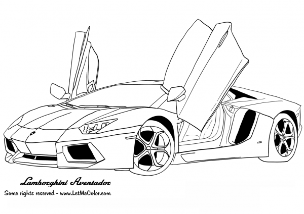 Lamborghini Aventador coloring page image