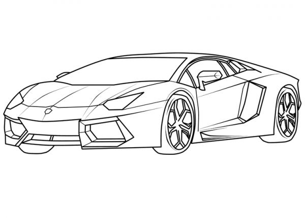 Lamborghini Aventador Supercar coloring page image