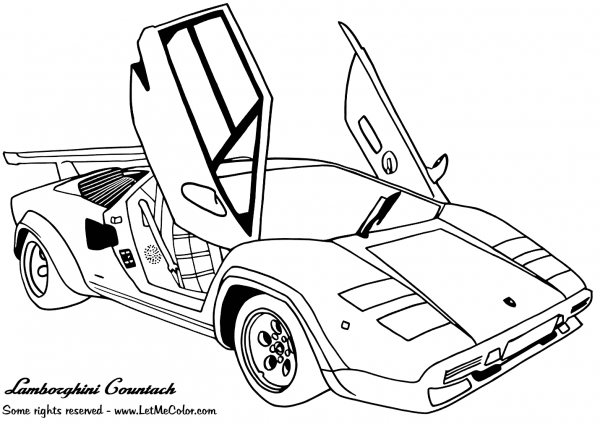 Lamborghini Countach coloring page image