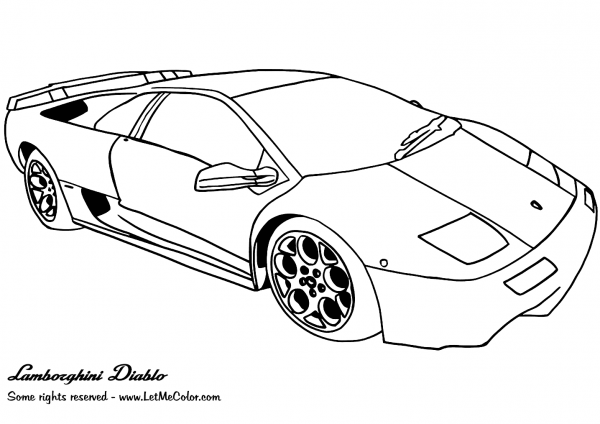 Lamborghini Diablo coloring page image