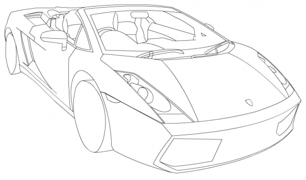 Lamborghini Gallardo Spyder LP560-4 coloring page image