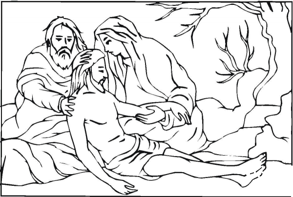 Lamentation Of Christ coloring page image