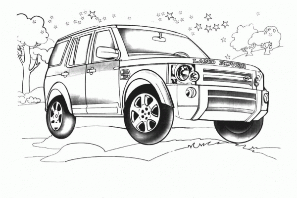 Land Rover LR3  coloring page image