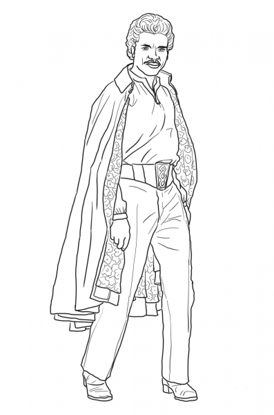 Lando Calrissian coloring page image