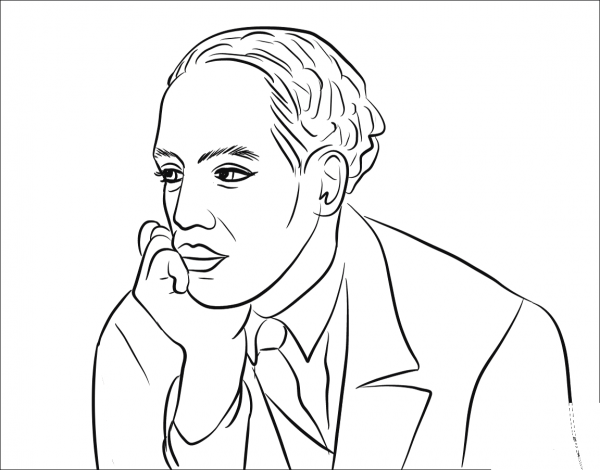 Langston Hughes coloring page image