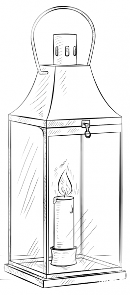 Lantern coloring page image
