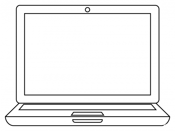 Laptop coloring page image