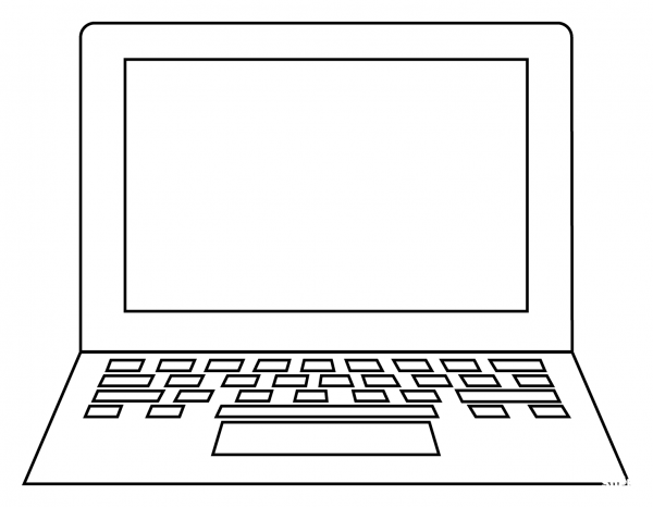 Laptop Emoji coloring page image
