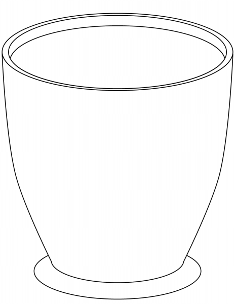 Large Empty Flower Pot coloring page image