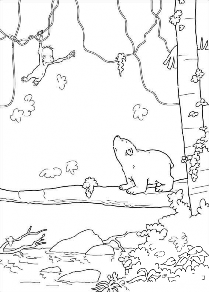 Lars Is Looking At The Monkey  coloring page image