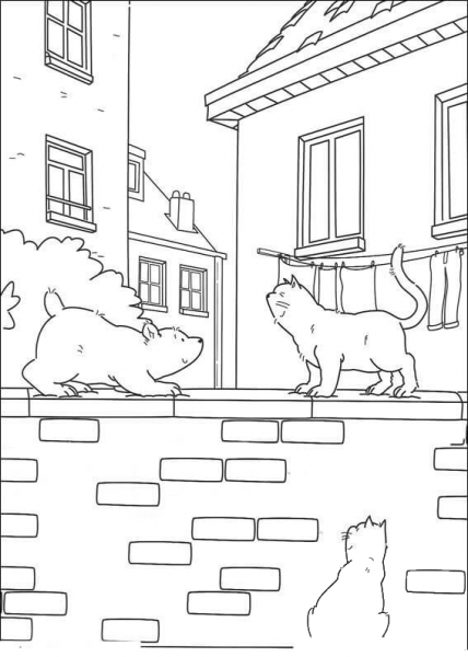 Lars Meets a cat  coloring page image