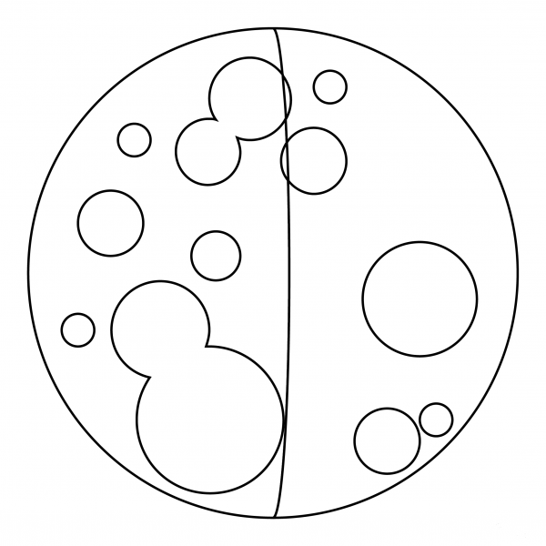 Last Quarter Moon coloring page image