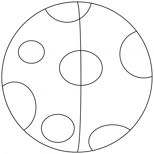 Last Quarter Moon Emoji coloring page image