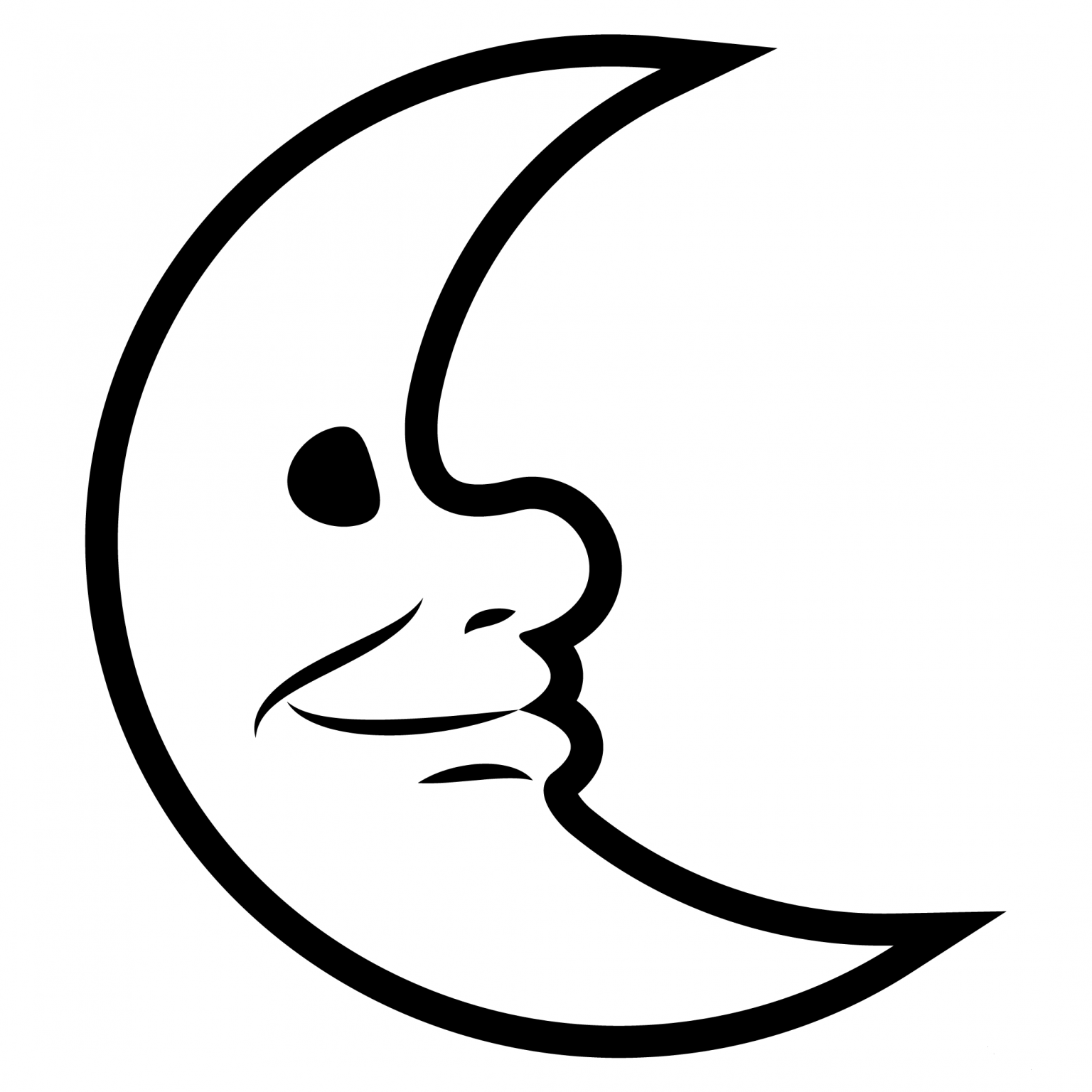 Last Quarter Moon Face Emoji coloring page - ColouringPages