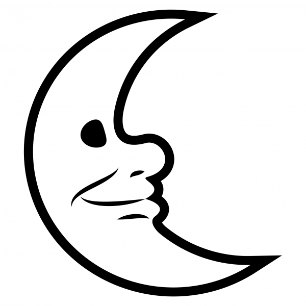 Last Quarter Moon Face Emoji coloring page image