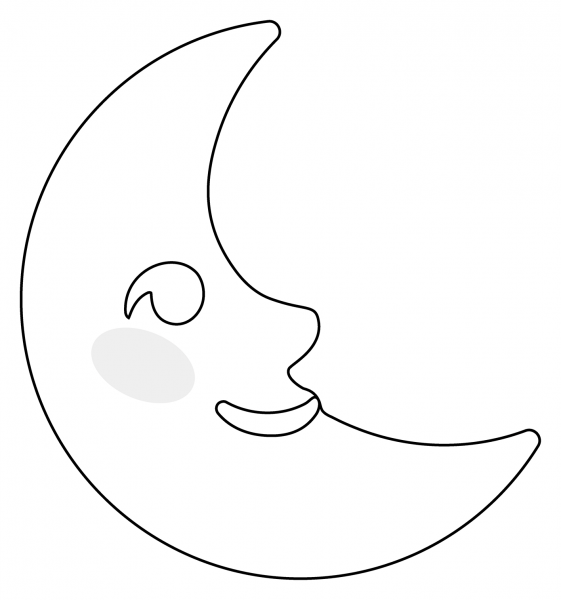 Last Quarter Moon Face Emoji coloring page image