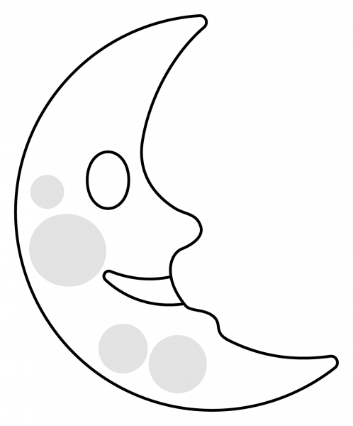 Last Quarter Moon Face Emoji coloring page image