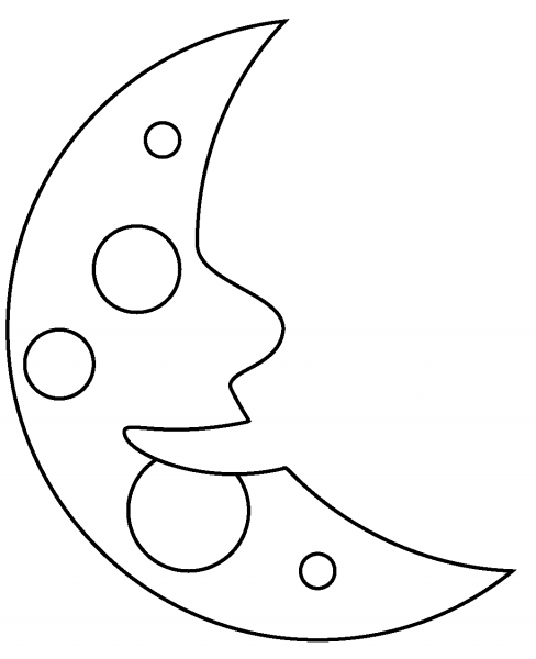 Last Quarter Moon Face Emoji coloring page image