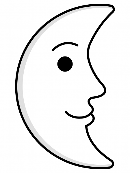 Last Quarter Moon Face Emoji coloring page image