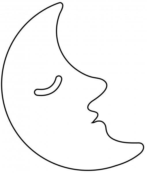 Last Quarter Moon Face Emoji coloring page image