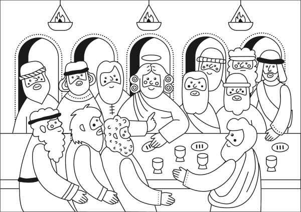 Last Supper coloring page image