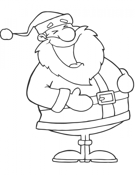Laughing Santa Claus coloring page image