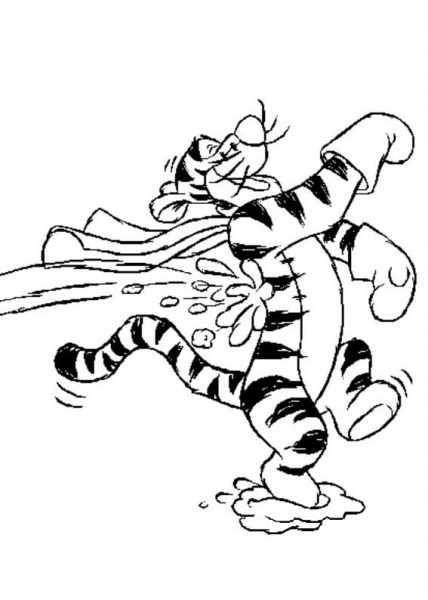 Laughing Tigger  coloring page image