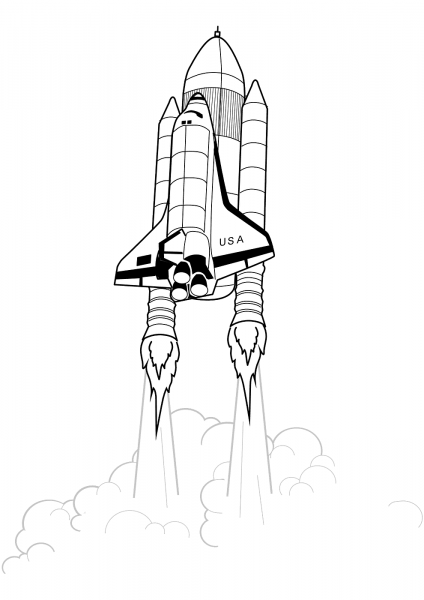Launching the Space Shuttle coloring page image