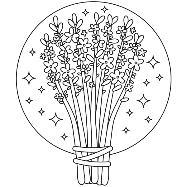 Lavender coloring page image