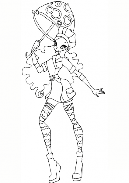 Layla Raincoat coloring page image