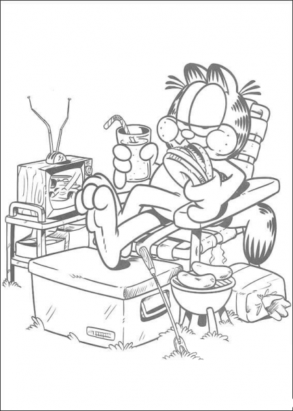 Lazy Garfield  coloring page image