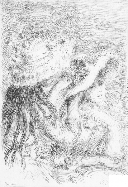 Le Chapeau Epingle La Fille De Berthe Morisot coloring page image
