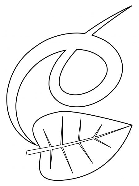 Leaf Fluttering in Wind coloring page image
