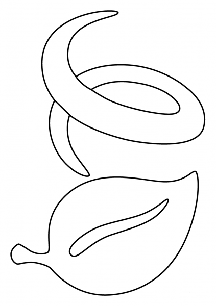 Leaf Fluttering in Wind Emoji coloring page image