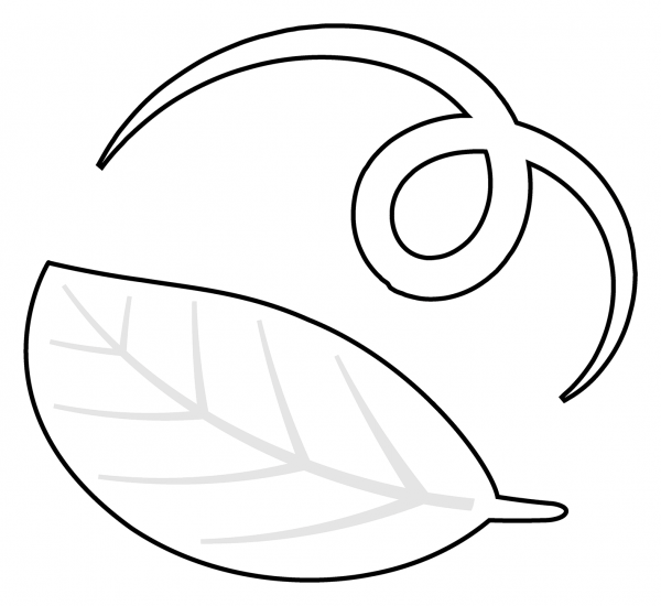 Leaf Fluttering in Wind Emoji coloring page image