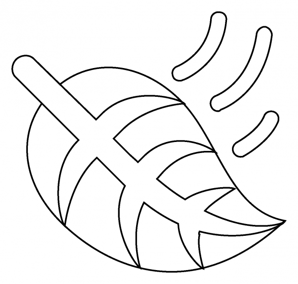 Leaf Fluttering in Wind Emoji coloring page image